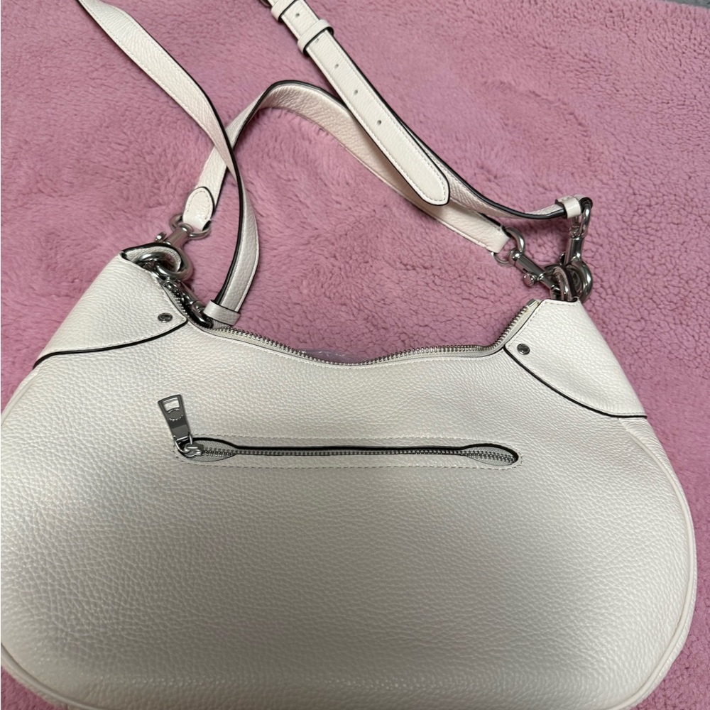 Coach Mara Pebble Leather Shoulder Cross Body Bag in Chalk White - Picture 2 of 6